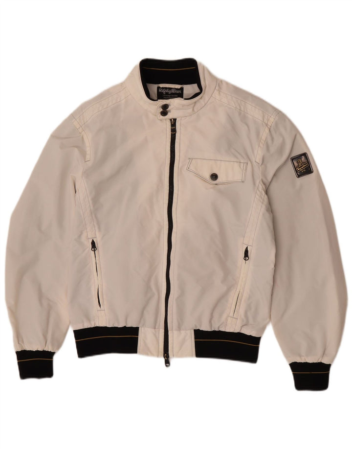 Refrigiwear Regnjakke til mænd UK 40 Large Off White Colourblock Nylon