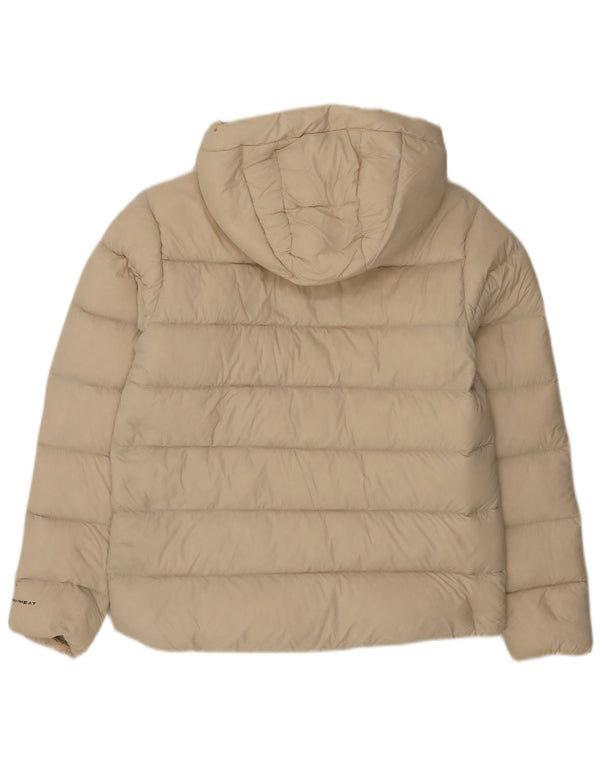 Columbia Womens Omni-Heat hættepolstret jakke UK 14 Medium Beige Nylon