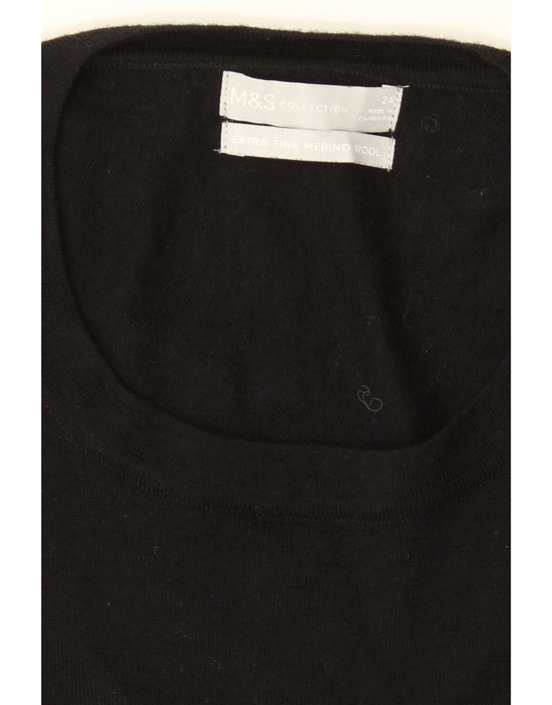 MARKS & SPENCER Dame sweater med rund hals DK 24 4XL Sort
