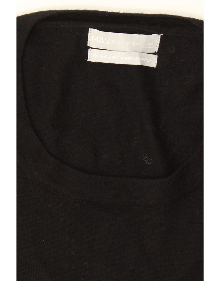 MARKS & SPENCER Dame sweater med rund hals DK 24 4XL Sort