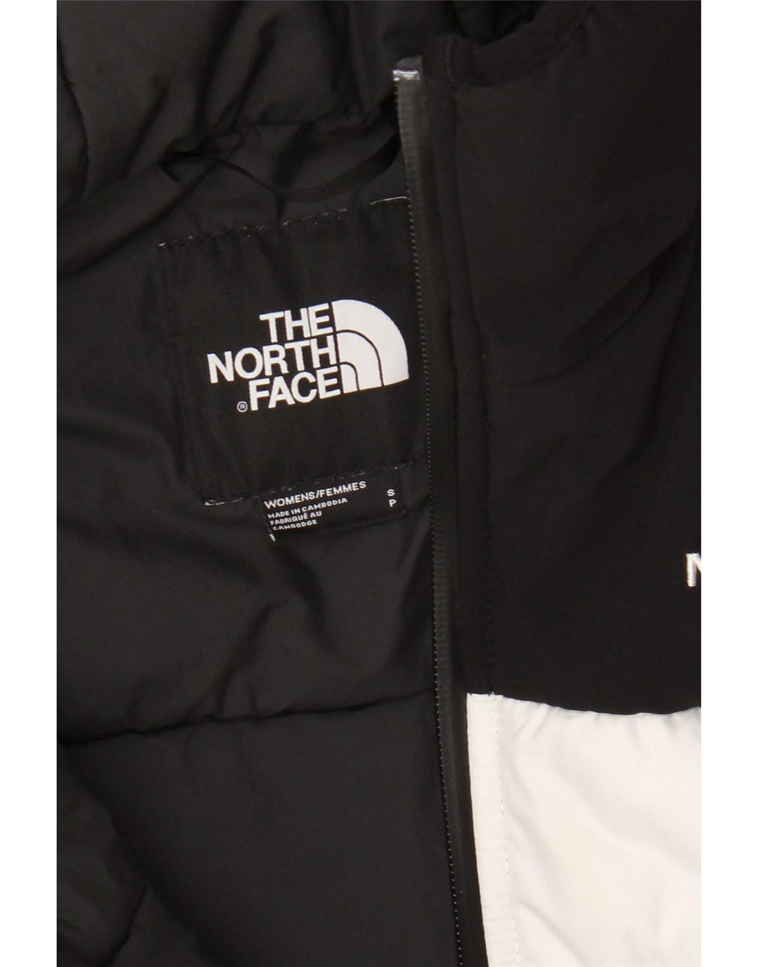 The North Face Polstret hættejakke til kvinder UK 10 Small White Colourblock