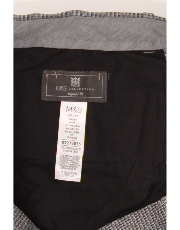 Marks & Spencer Herre Straight Regular Fit Suit Bukser W36 L29 Grå
