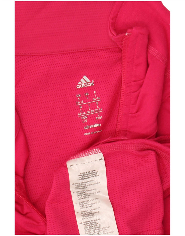 ADIDAS Dame Climalite Pullover Træningsdragt Top UK 16/18 Large Pink