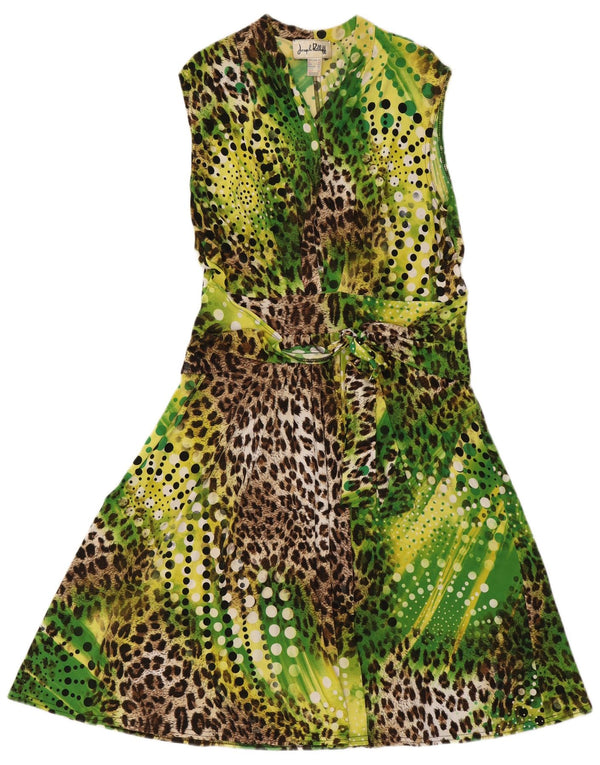 Joseph Ribkoff Dame A-Line Kjole UK 16 Large Green Animal Print