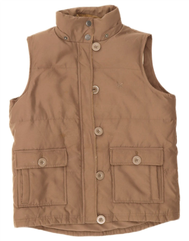 Crew Clothing Dame Polstret Gilet UK 8 Small Brown Polyester