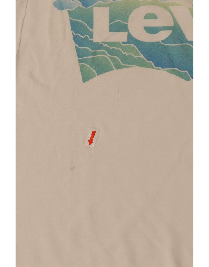 LEVI'S Womens Graphic T-Shirt Top UK 10 Small White Cotton