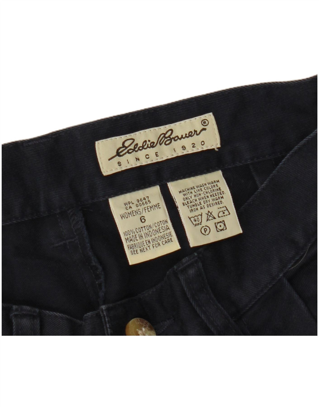 EDDIE BAUER Dame-Pegged Chino-bukser US 6 Medium W26 L29 Navy Blue