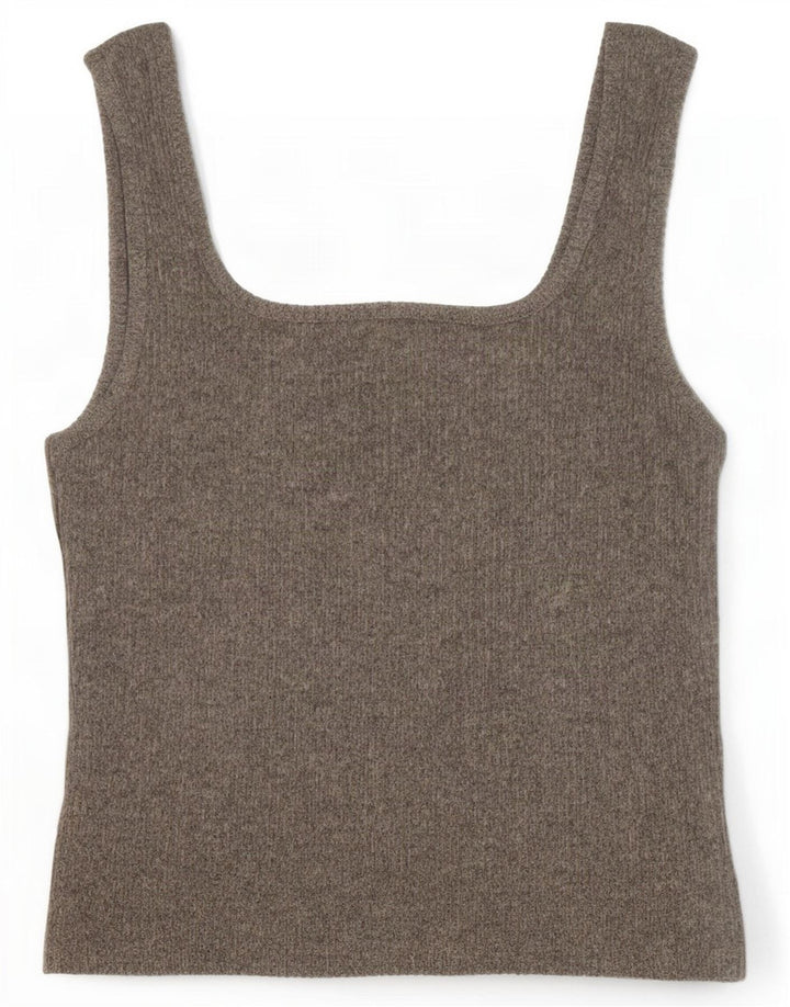 Topshop Dame Crop Knit Cami Top UK 12 Medium Grå