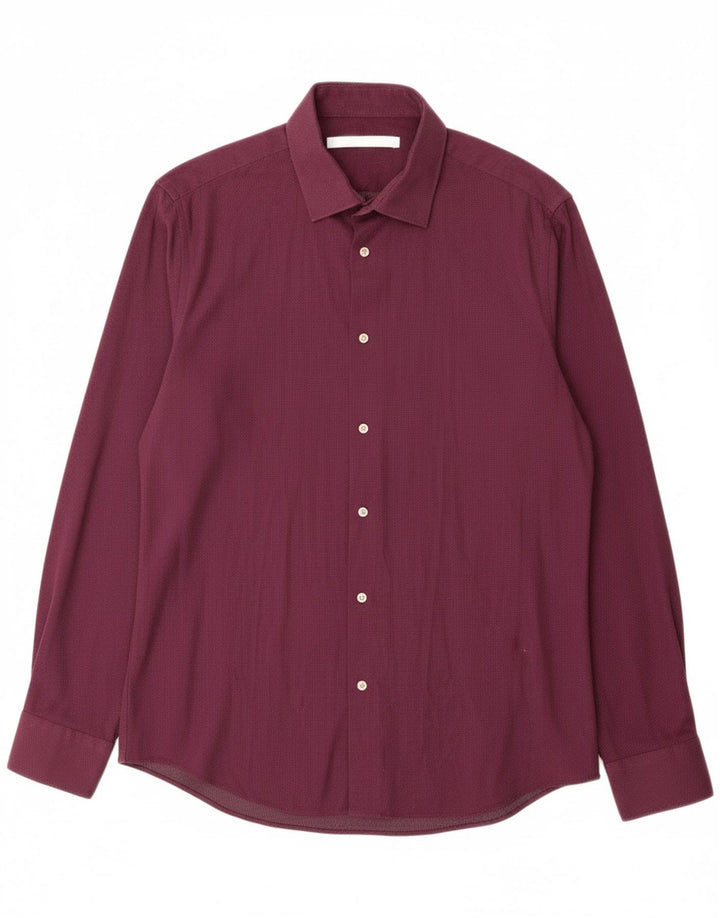 FRENCH CONNECTION Mens Shirt Size 16 Large Burgundy Spotted Cotton Vintage French Connection and Second-Hand French Connection from Messina Hembry 