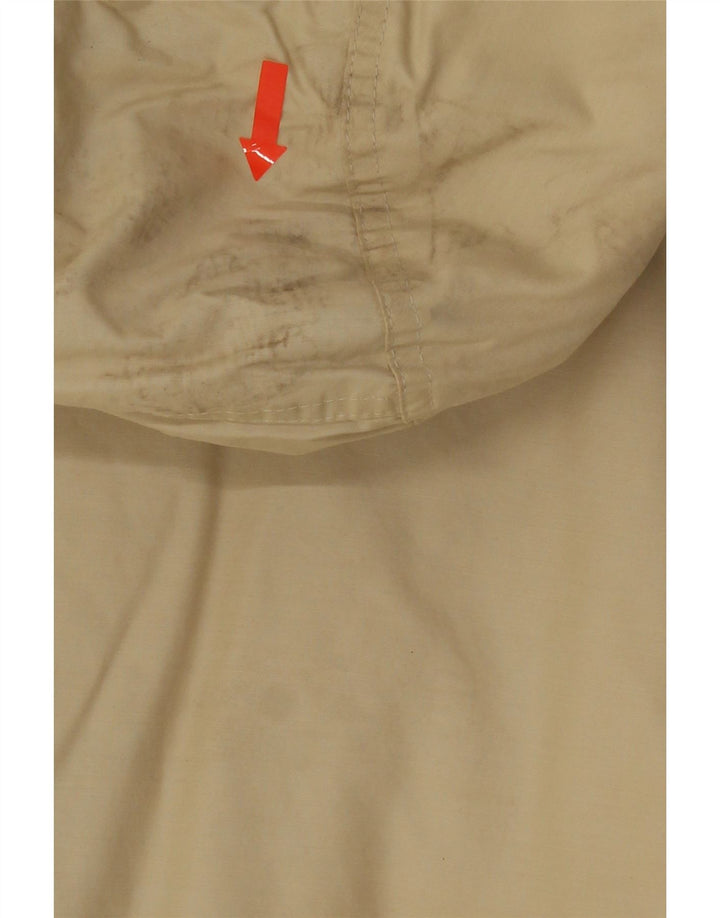 Fila Herre Hooded Windbreaker Jacket UK 36 Small Beige Bomuld