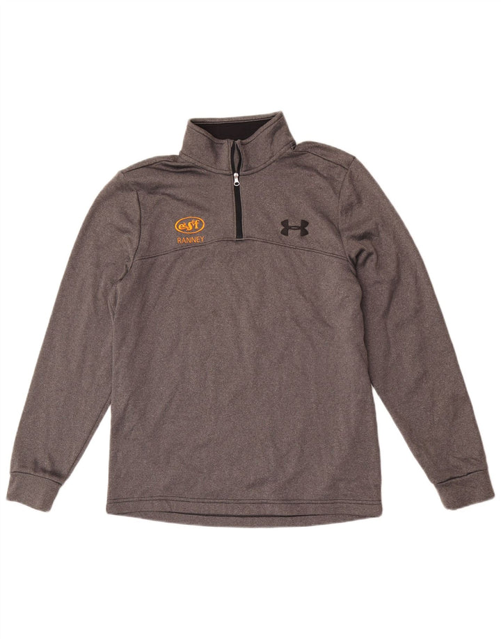 Under Armour Herre Cold Gear Zip Neck Pullover Træningsdragt Top Lille Grå