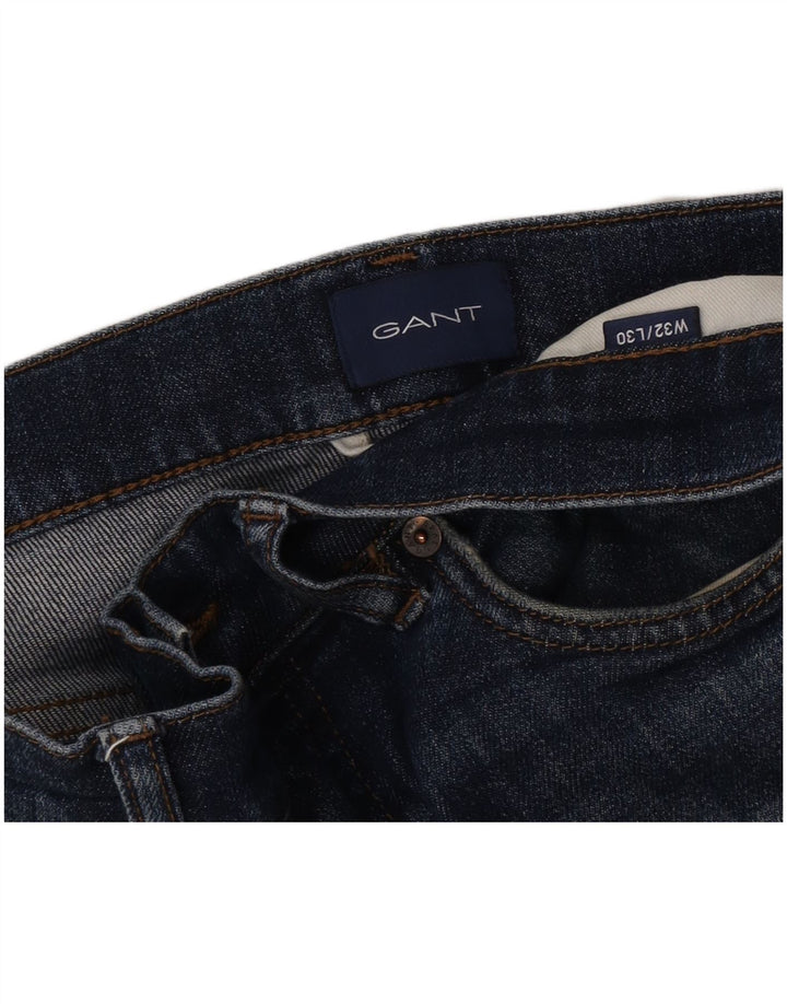 Gant Straight Jeans til mænd W32 L30 blå bomuld