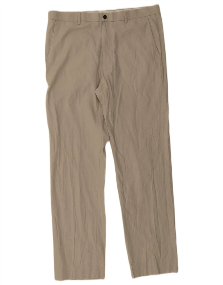 Marks & Spencer Herre Regular Fit Chinobukser W36 L33 Beige Hør