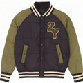 Zara Grafisk polstret jakke til drenge 13-14 år Medium Navy Blue Colourblock