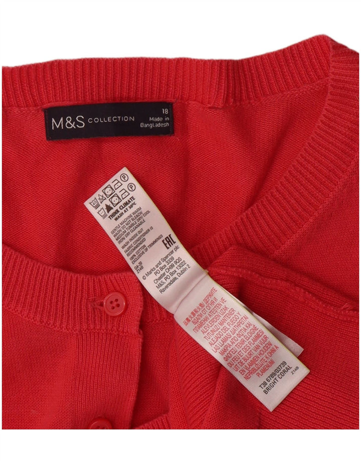 MARKS & SPENCER Dame cardigan sweater UK 18 XL Pink Bomuld