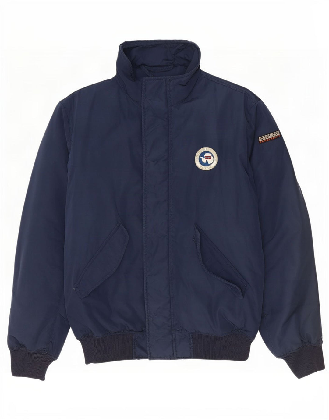 Napapijri Herre Geographic Bomber Jacket UK 40 Large Navy Blue Polyester