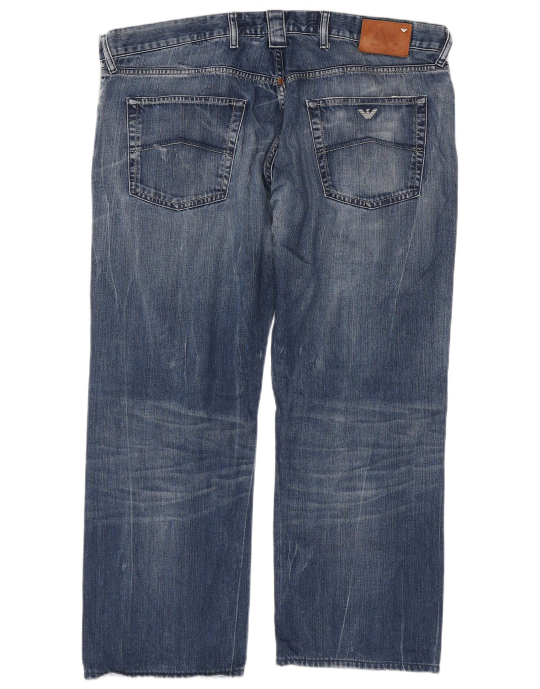Armani Straight Jeans til mænd W40 L29 Blå Bomuld