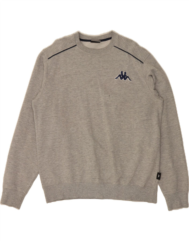 KAPPA Mens Sweatshirt Jumper XL Grey Cotton Vintage Kappa and Second-Hand Kappa from Messina Hembry 