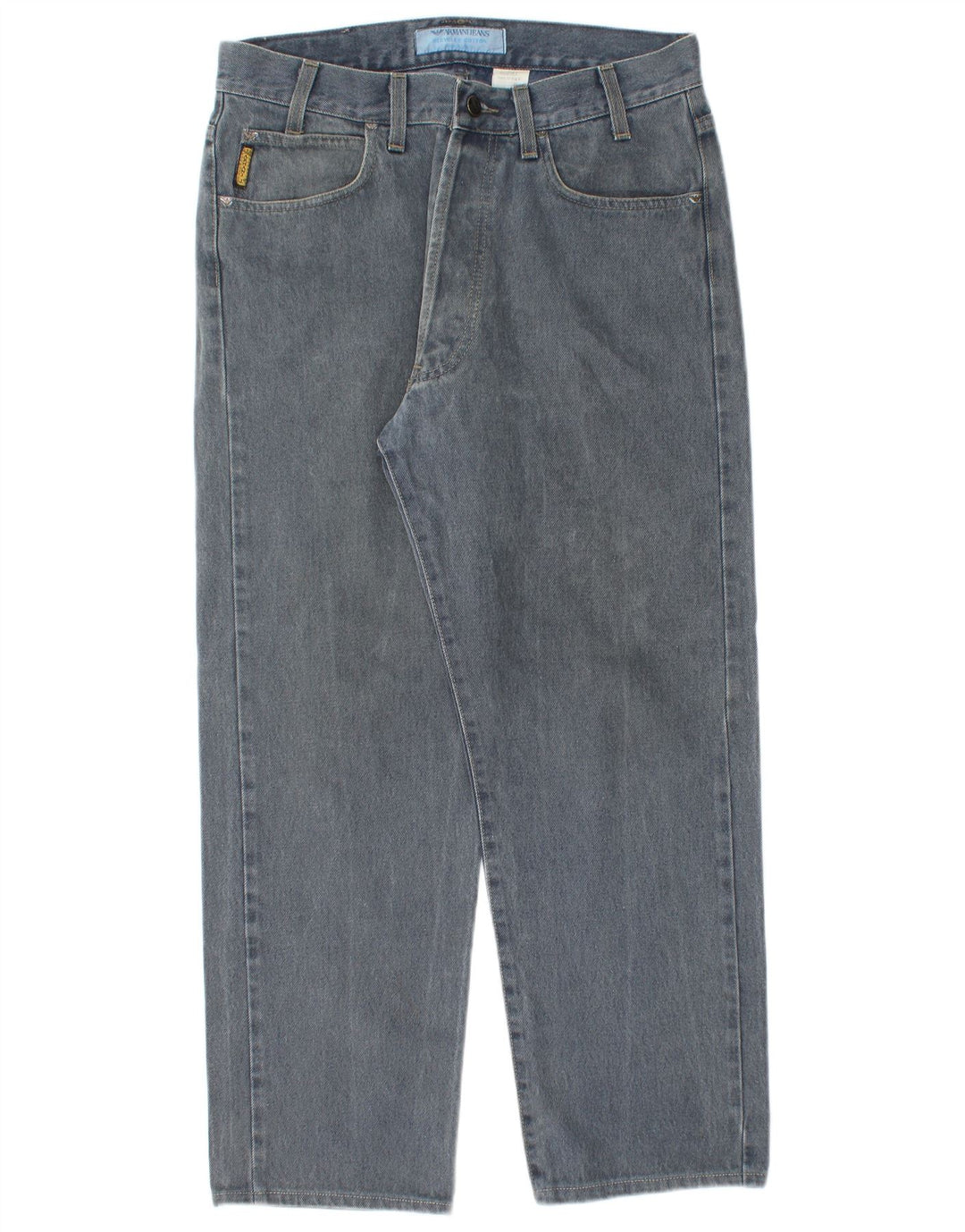 Armani Straight Jeans til mænd W33 L27 blå bomuld