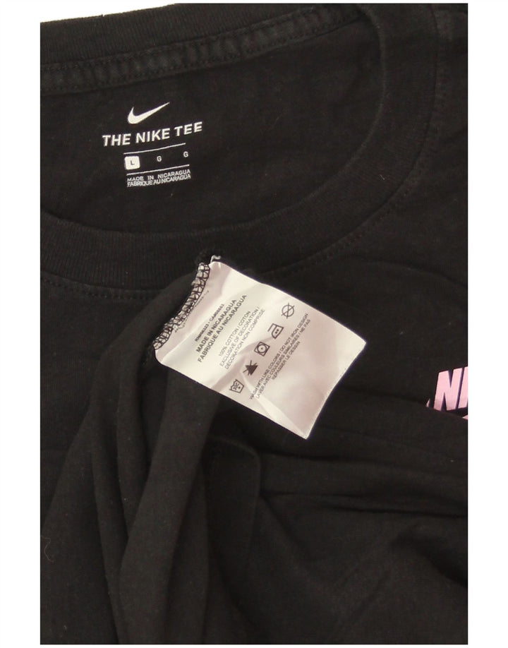 NIKE Dametop Langærmet UK 16 Stor Sort Bomuld