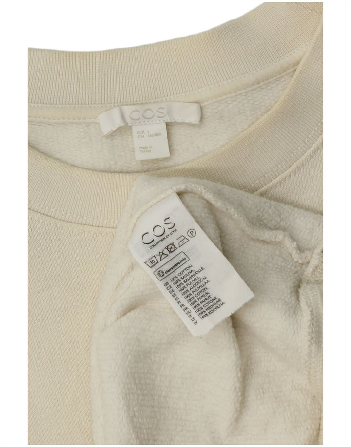 Cos Dame Oversized Sweatshirt Jumper UK 10 Small Off White Bomuld
