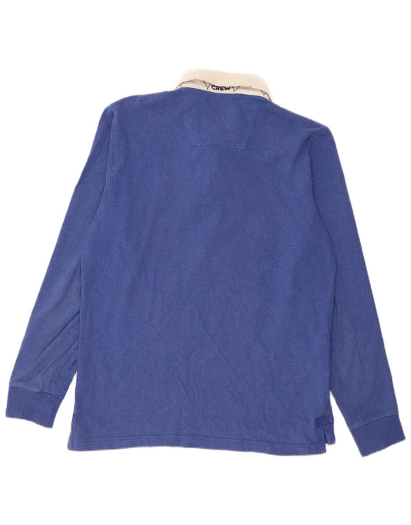 Besætningstøj Langærmet herre poloshirt Medium Blue Colourblock Bomuld