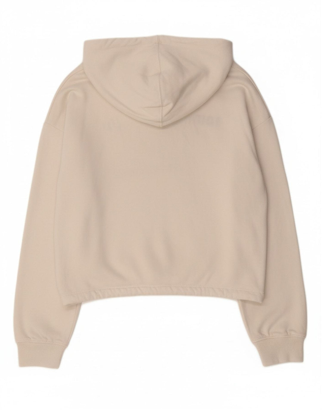 PEPE JEANS Womens Oversized Crop Graphic Hoodie Jumper UK 14 Medium White