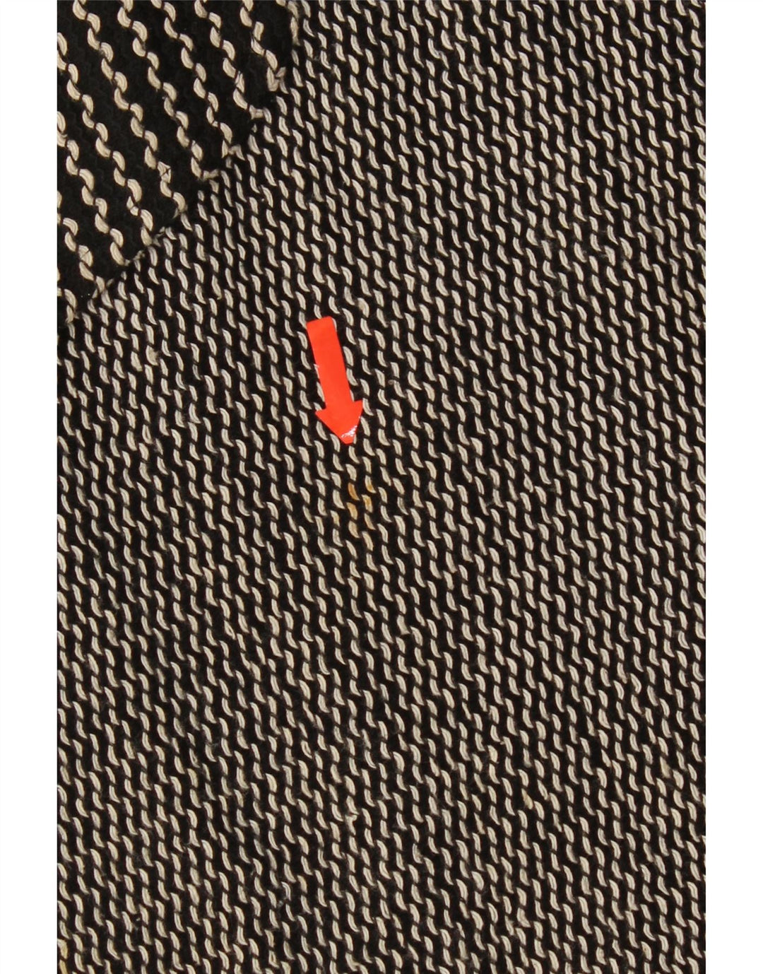 Vintage Kvinder Pinafore Kjole UK 12 Medium Sort Chevron Bomuld