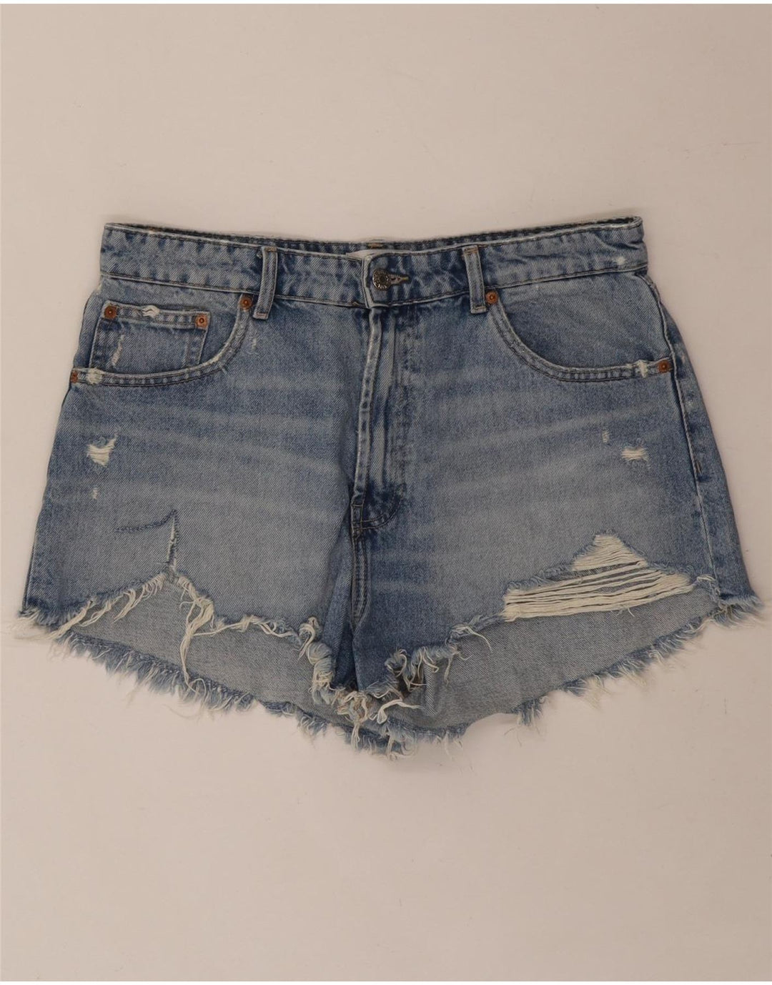 ZARA Womens Denim Shorts US 10 Large W32  Blue Cotton Vintage Zara and Second-Hand Zara from Messina Hembry 