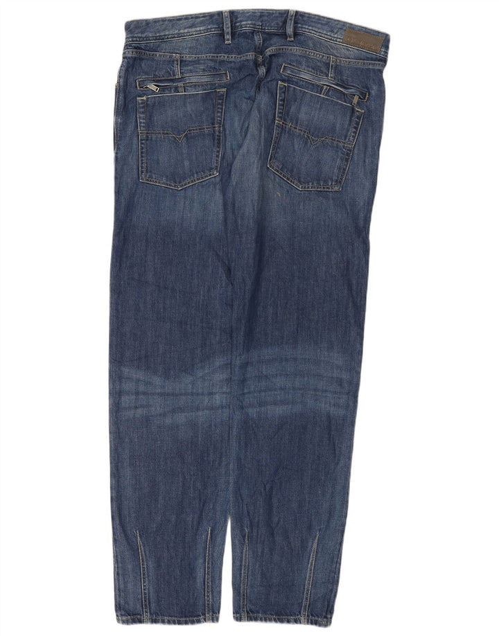 Diesel Herre Kander Straight Jeans W38 L32 Blå Bomuld