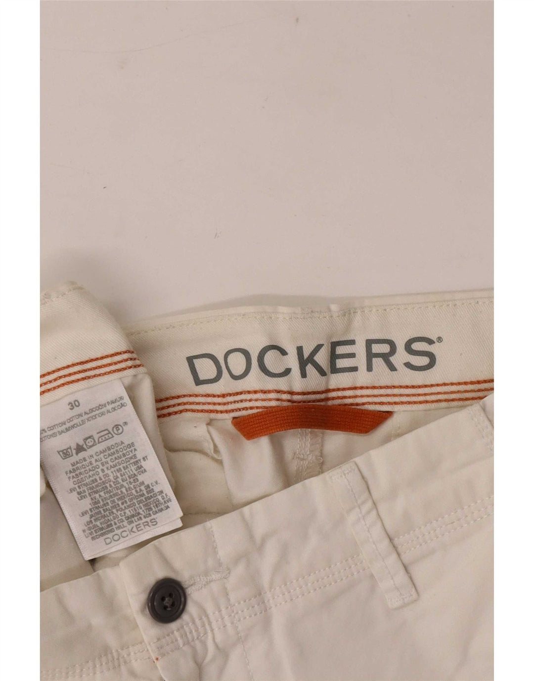 Dockers Herre Chino Shorts Medium W30 Hvid Bomuld