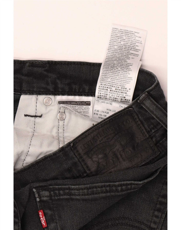 Levi's Slim Jeans til mænd W36 L32 sort bomuld