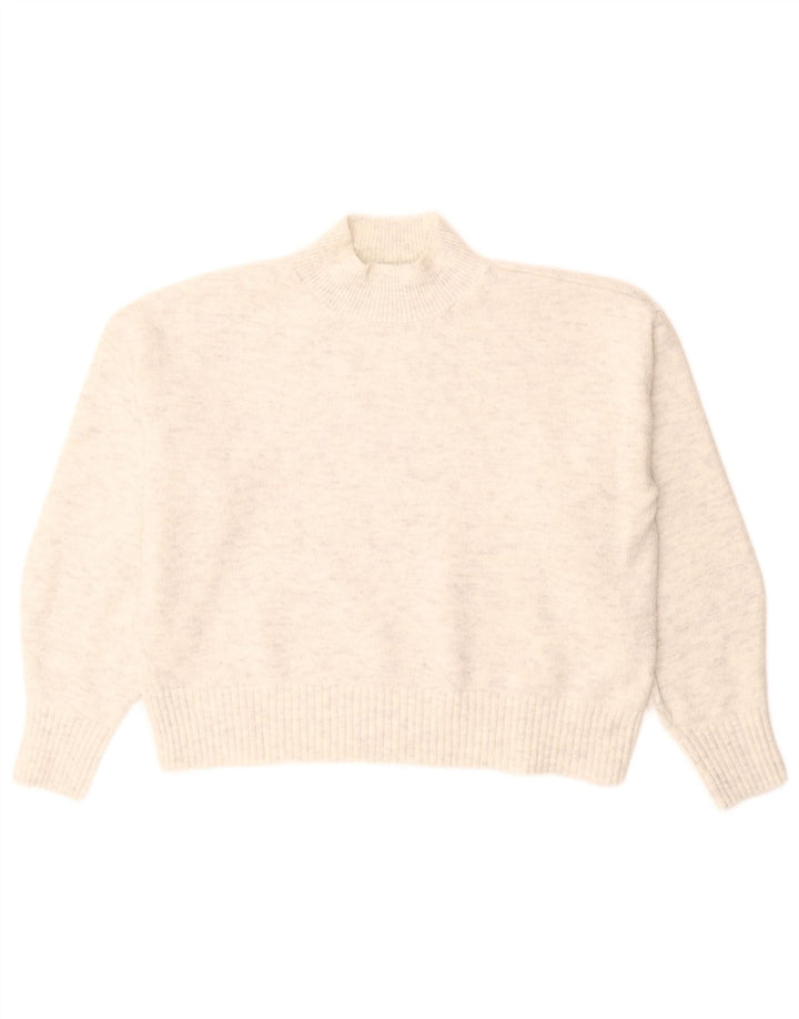 Marks & Spencer Dame Turtle Neck Jumper Sweater UK 14 Medium White