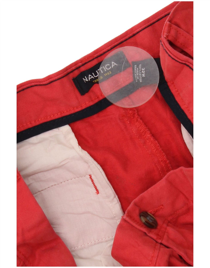 Nautica Herre Chino Shorts W32 Medium Rød Bomuld