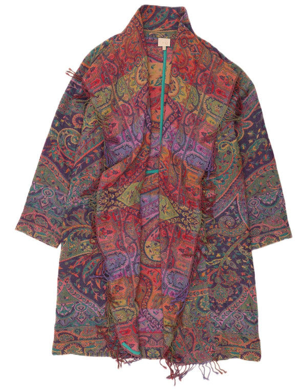 East Womens Open Overcoat UK 14 Medium Multicoloured Paisley Wool