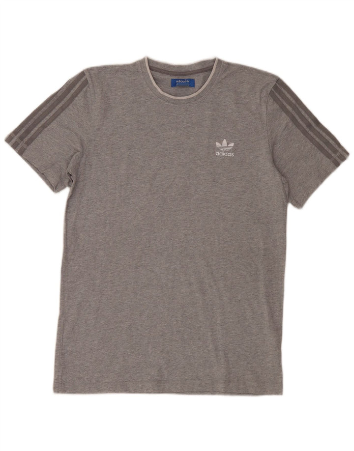 Adidas T-shirt top mellem grå bomuld til mænd