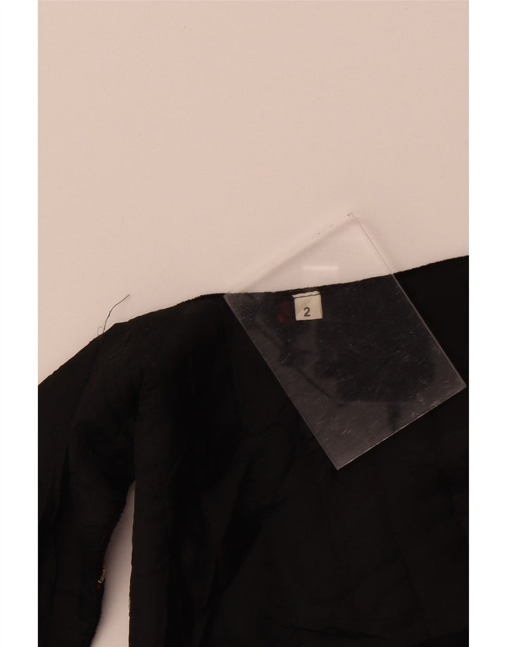 Vintage Dame Velvet OPEN vest US 2 XS Sort