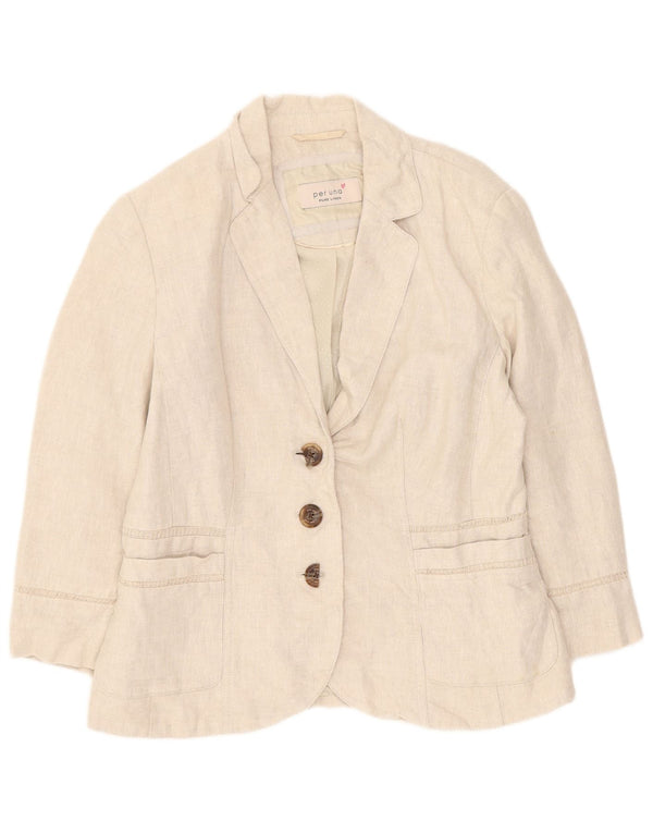 Marks & Spencer Womens Per Una 3/4 Sleeve Blazer Jacket UK 10 Small Beige