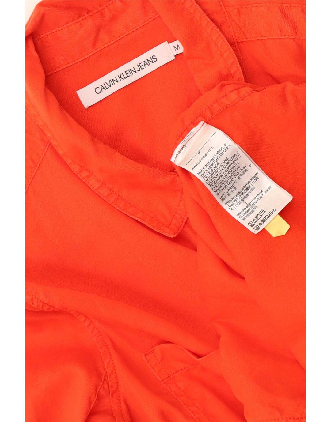 Calvin Klein Jeans Dameskjorte UK 14 Medium Orange Lyocell