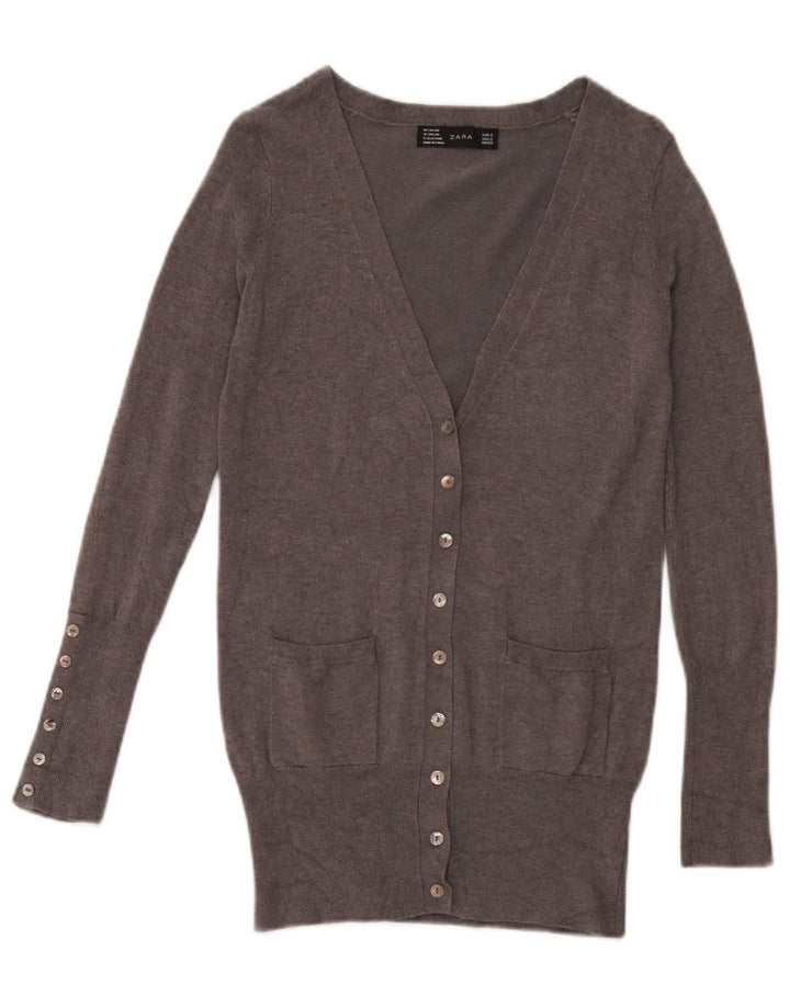 Zara Dame Cardigan Sweater UK 10 Small Grå