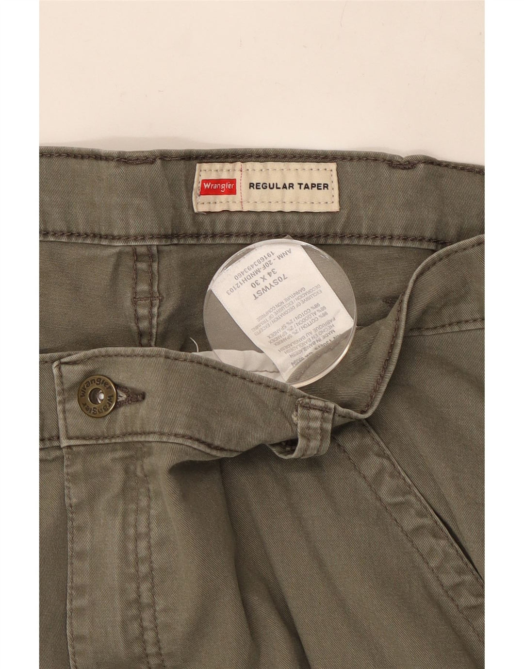 WRANGLER Herre Regular Tapered Cargo Bukser W34 L30 Khaki Bomuld