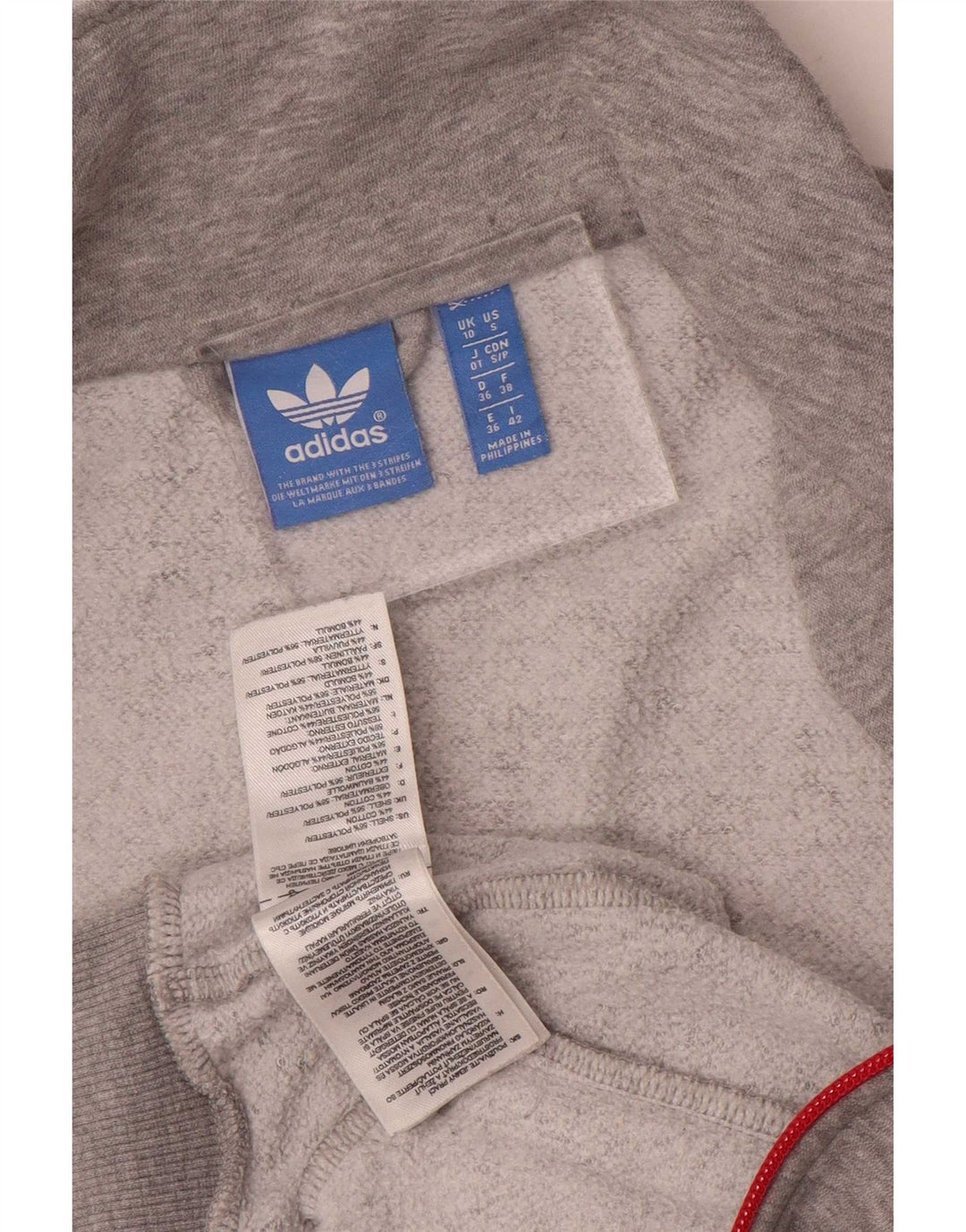 Adidas Womens Graphic Oversized Tracksuit Top Jacket UK 10 Small Grey