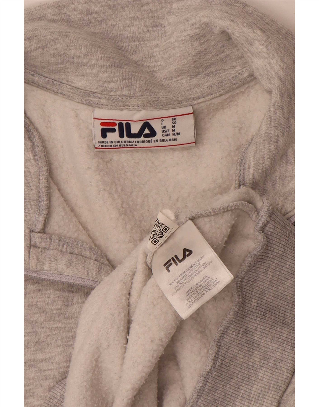 Fila Sweatshirt med lynlås til mænd, medium grå flækket bomuld