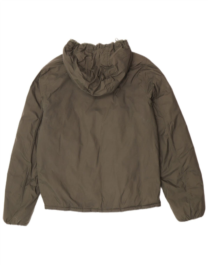 K-Way Herre Hætte Vendbar Polstret Jakke UK 38 Medium Grøn Polyamid