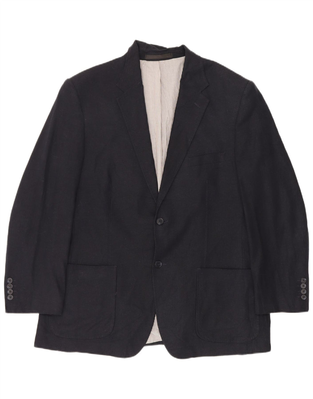 Marks & Spencer Herre 2-knaps blazerjakke UK 44 XL Navy Blue Linen