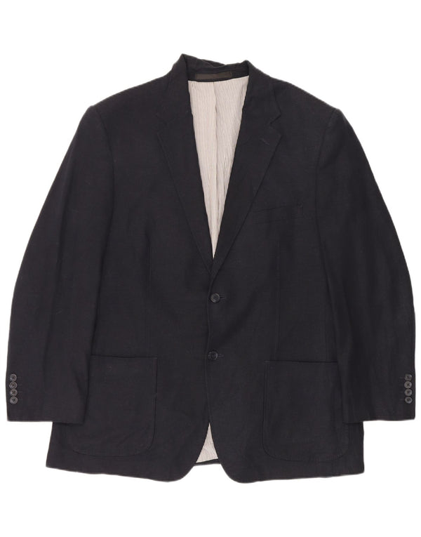 Marks & Spencer Herre 2-knaps blazerjakke UK 44 XL Navy Blue Linen