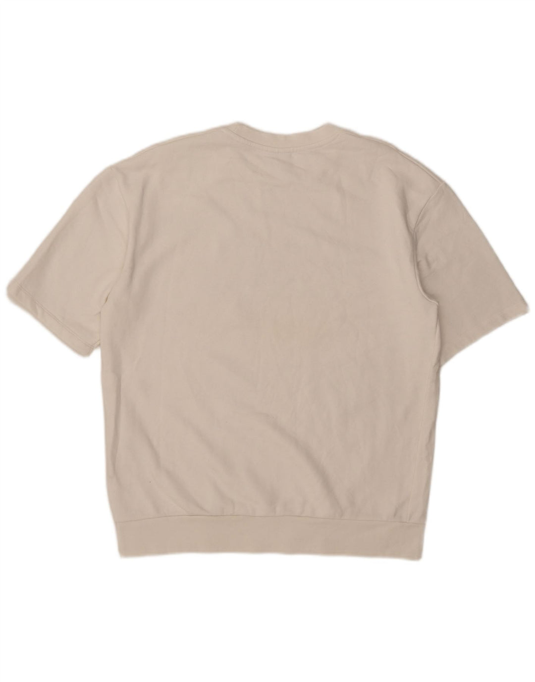 Zara Herre Grafisk Kortærmet Sweatshirt Jumper Stor Hvid Bomuld