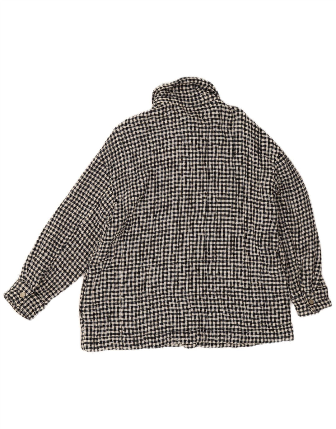 Zara Bomberjakke til kvinder UK 14 Medium Black Houndstooth Bomuld