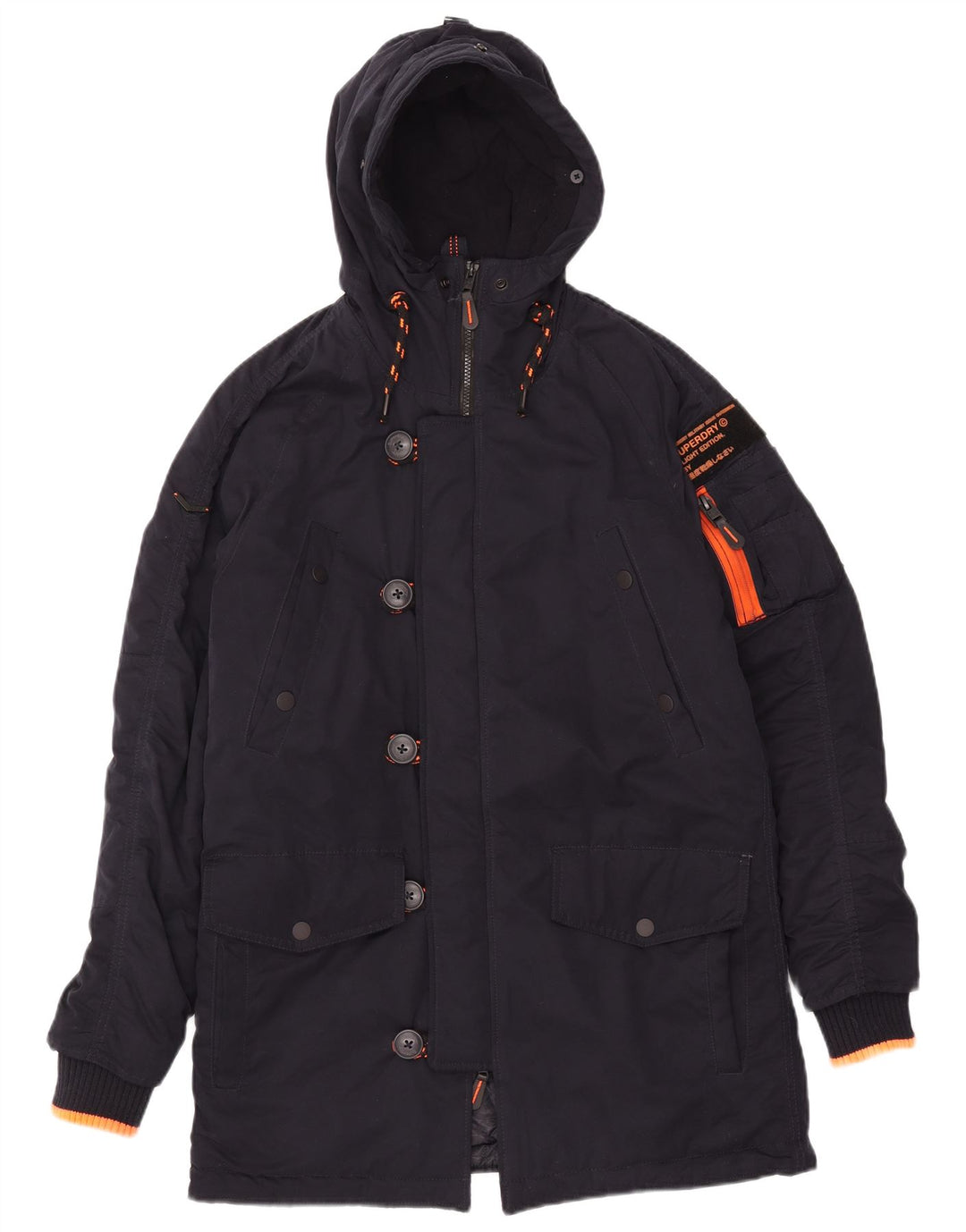 Superdry Parkajakke med hætte til mænd UK 38 Medium Navyblå polyester
