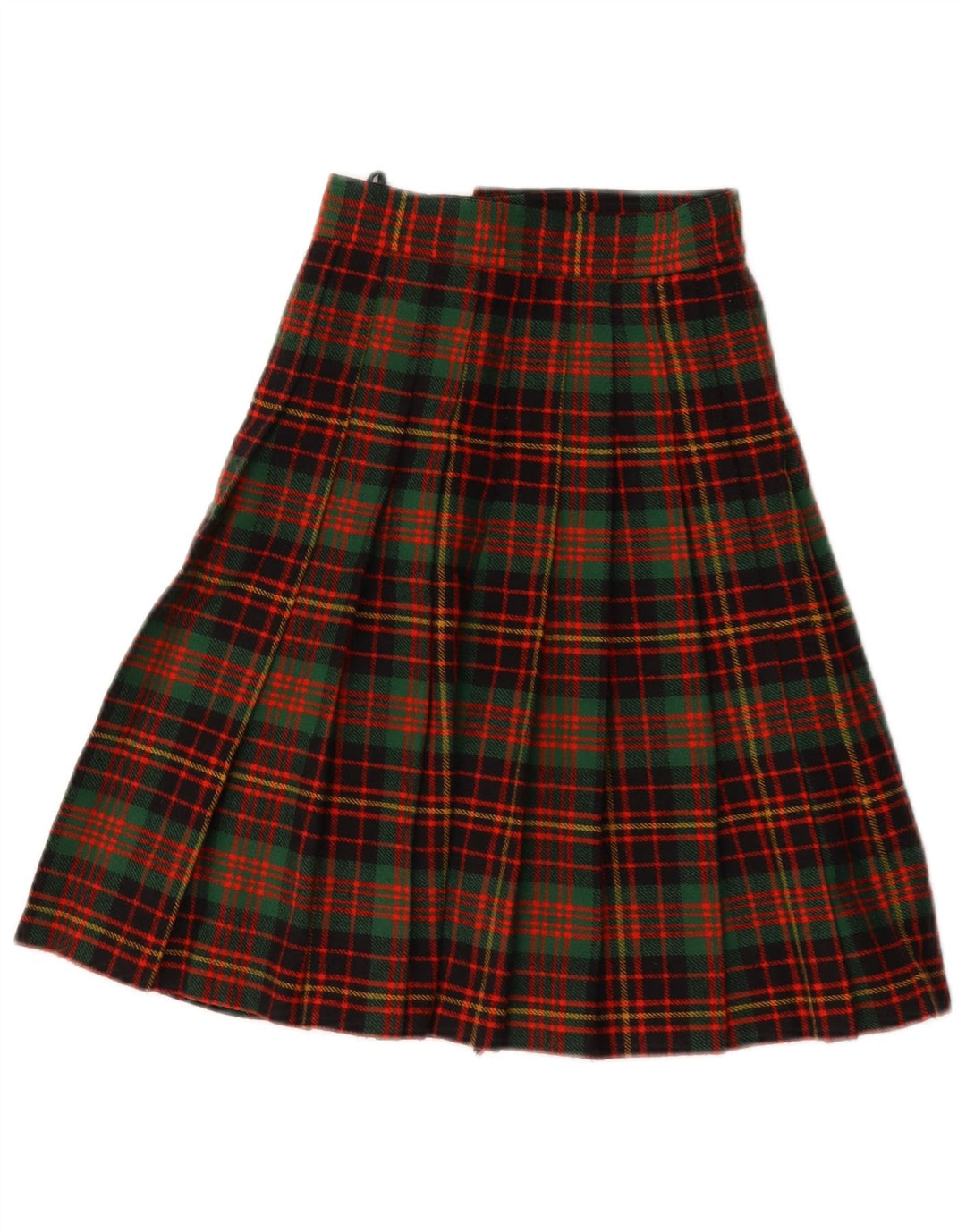Vintage slå-om nederdel til kvinder W22 2XS Grøn Plaid